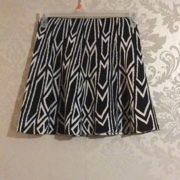 Hera Collection Black and White Pleated Skater Skirt - Picture 1 of 5